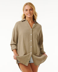Rip Curl | Premium Linen Long Sleeve Button Through Shirt