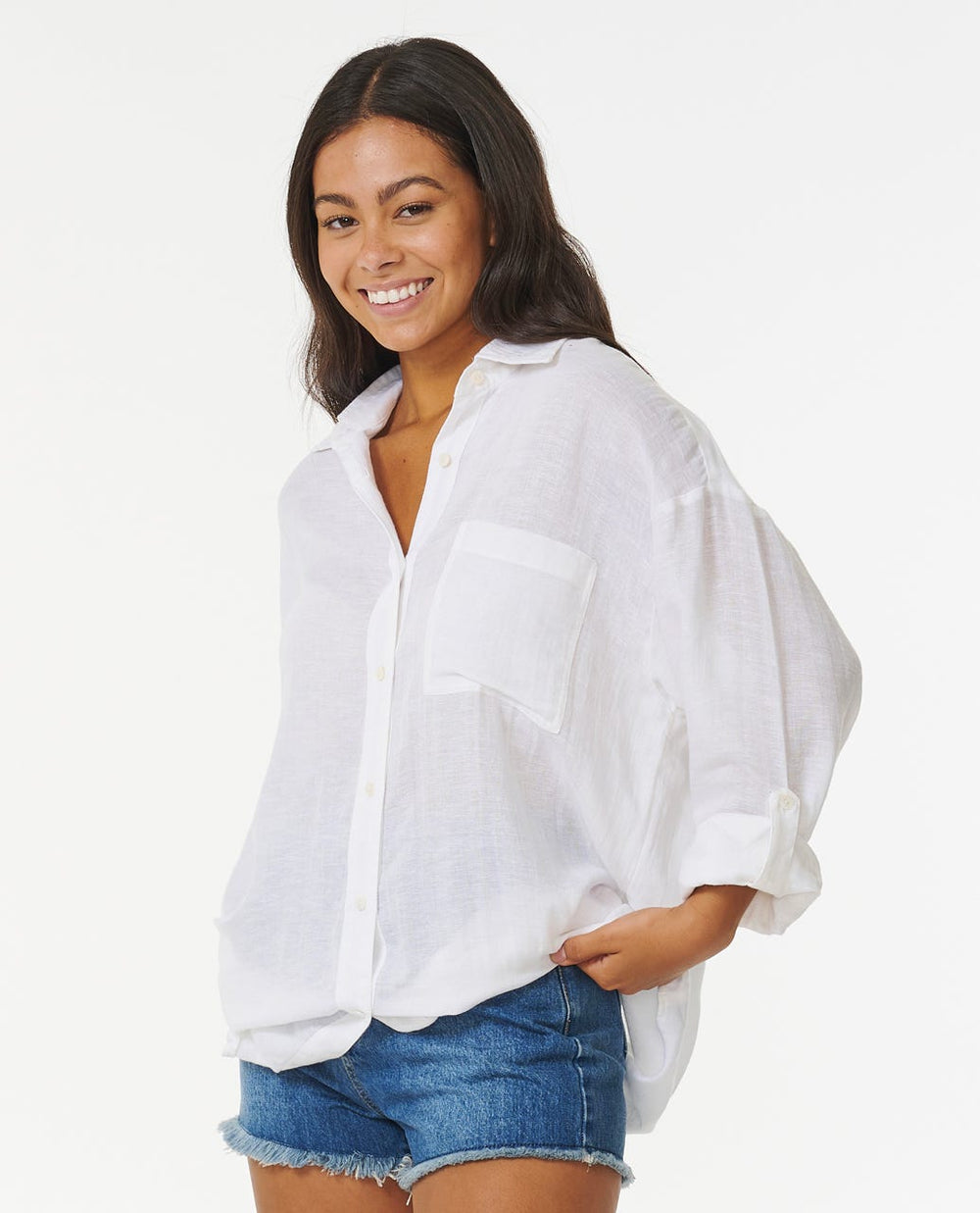 Rip Curl | Premium Linen Long Sleeve Button Through Shirt