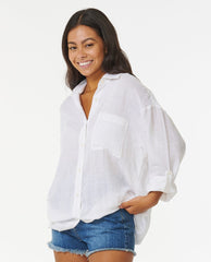 Rip Curl | Premium Linen Long Sleeve Button Through Shirt