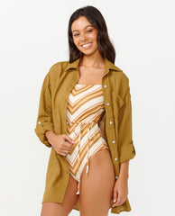 Rip Curl | Premium Linen Long Sleeve Button Through Shirt