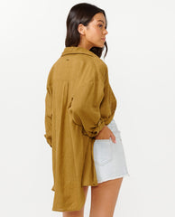 Rip Curl | Premium Linen Long Sleeve Button Through Shirt