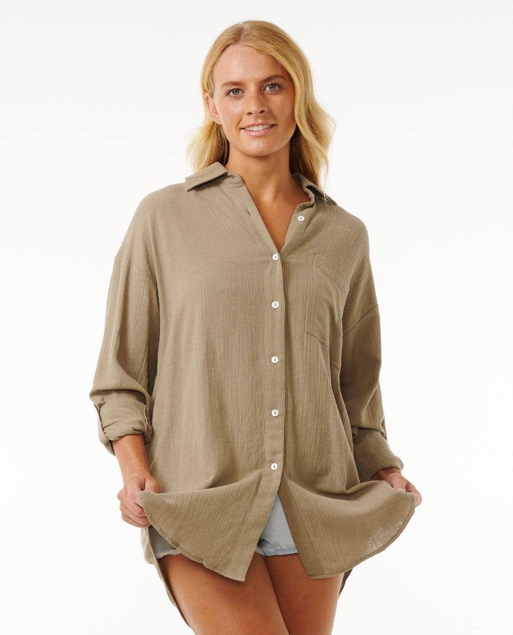 Rip Curl | Premium Linen Long Sleeve Button Through Shirt