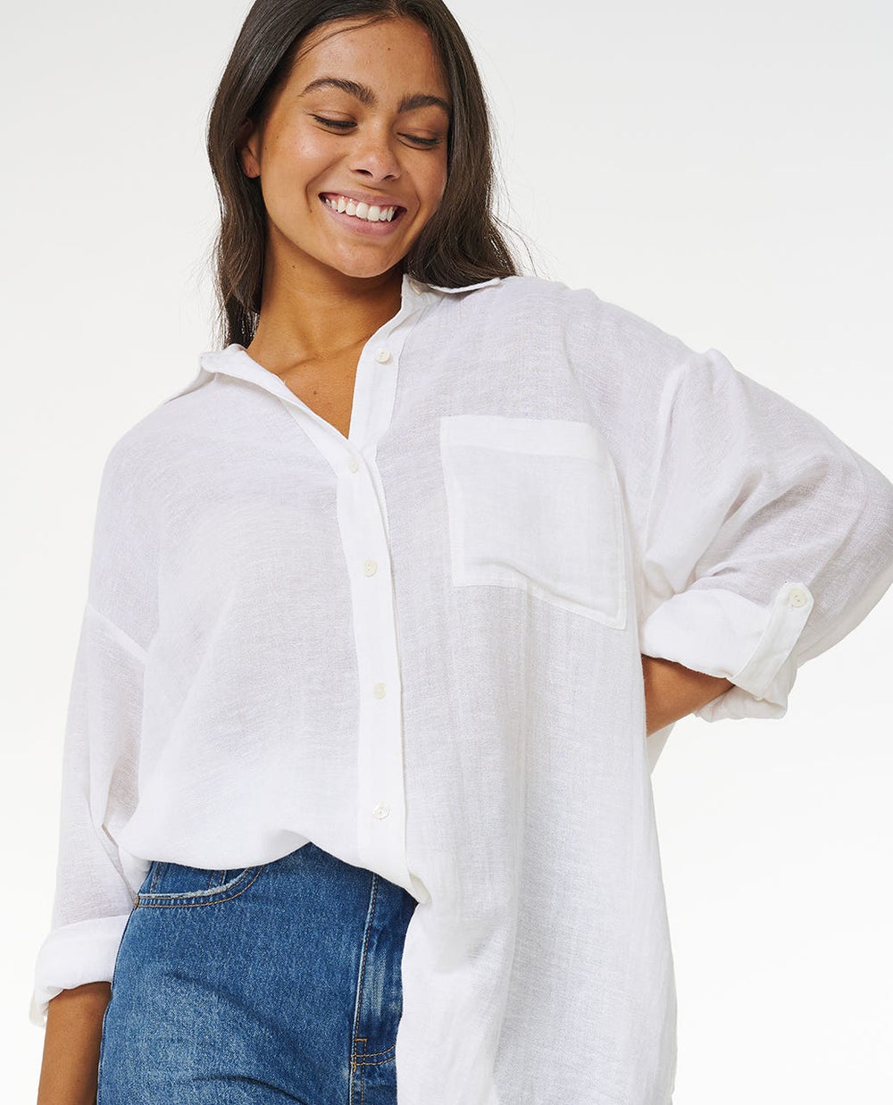 Rip Curl | Premium Linen Long Sleeve Button Through Shirt