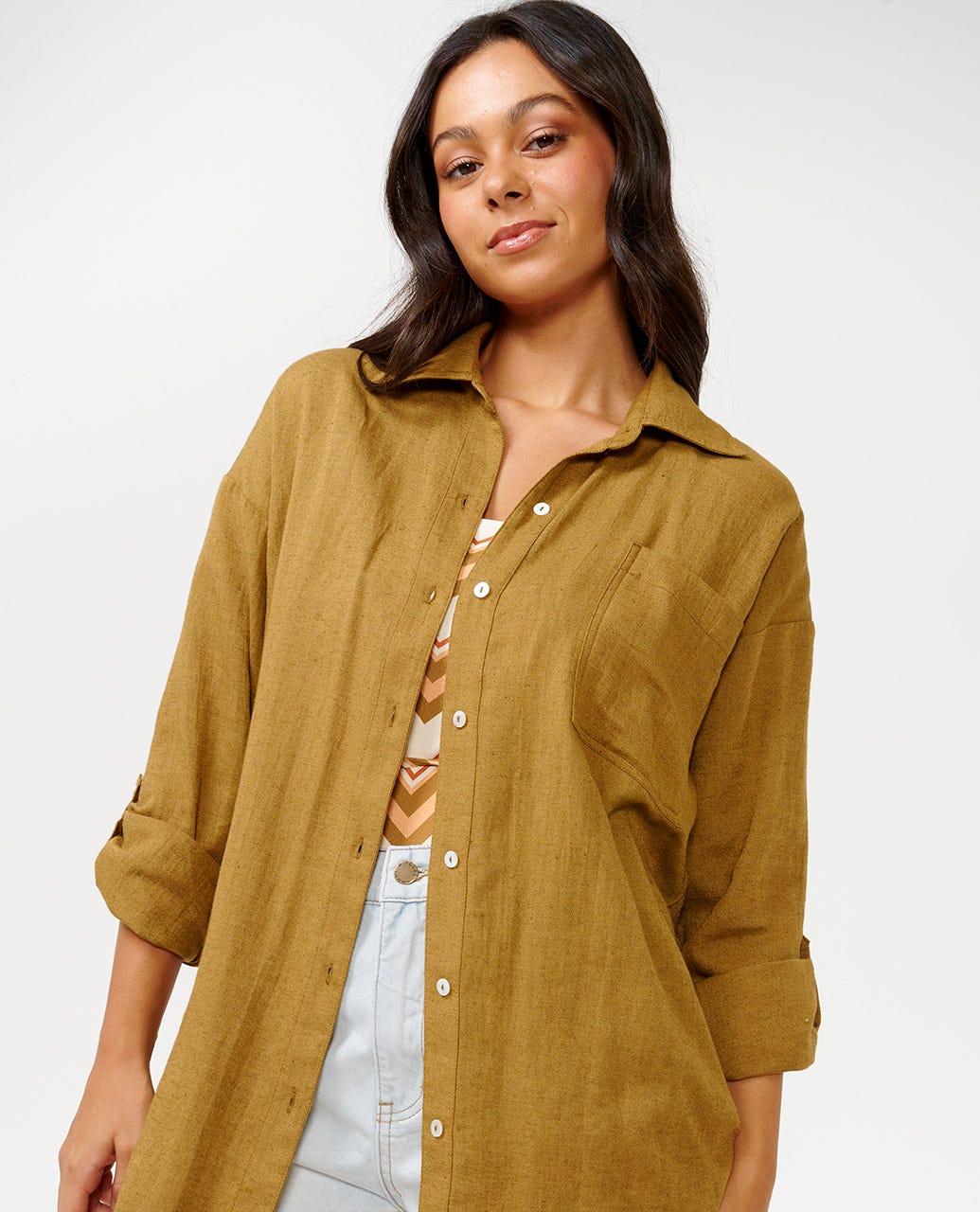 Rip Curl | Premium Linen Long Sleeve Button Through Shirt