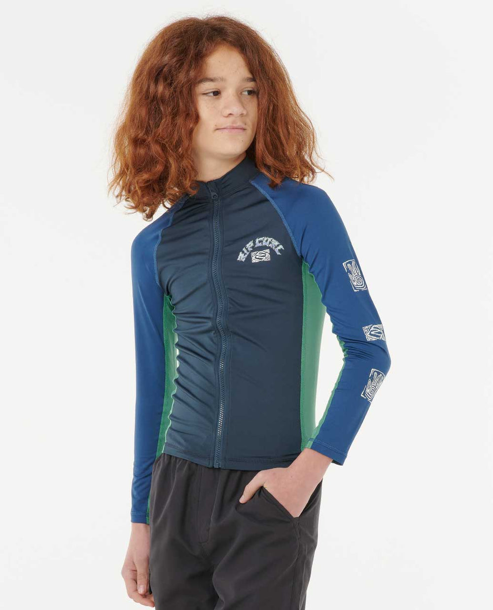 Rip Curl | Tropic Daze UPF Long Sleeve Zip Through Rash Guard - Boys (8-16 years)